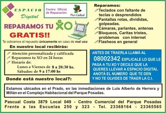 Centro de Reparaci&oacute;n oficial de XO